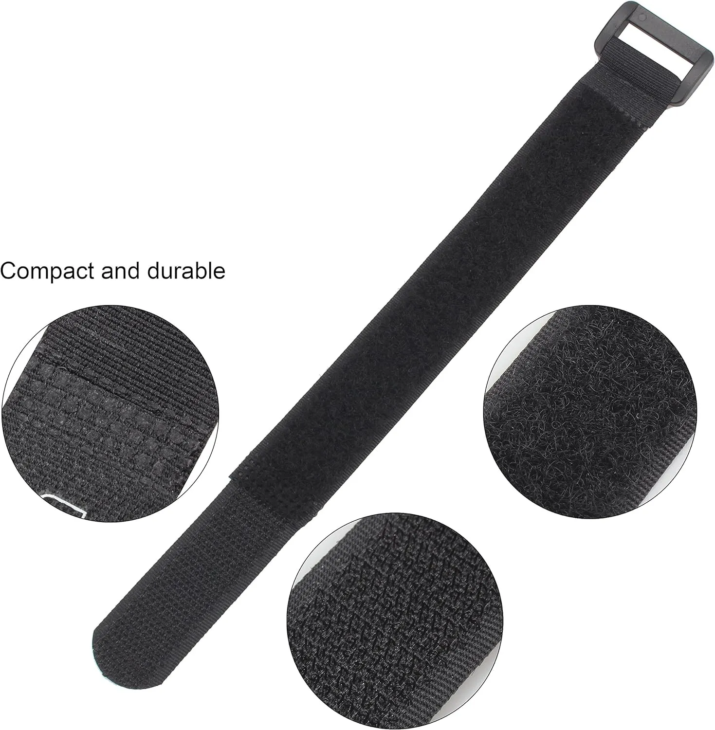 12 Pack 1 x 24 Inches Hook and Loop Reusable Fastening Cable Tie Down Straps by Wisdompro - Reusable, Durable Functional Cinch Strap to Keep Your Home, Office, Workspace from Tangled Messes of Cords