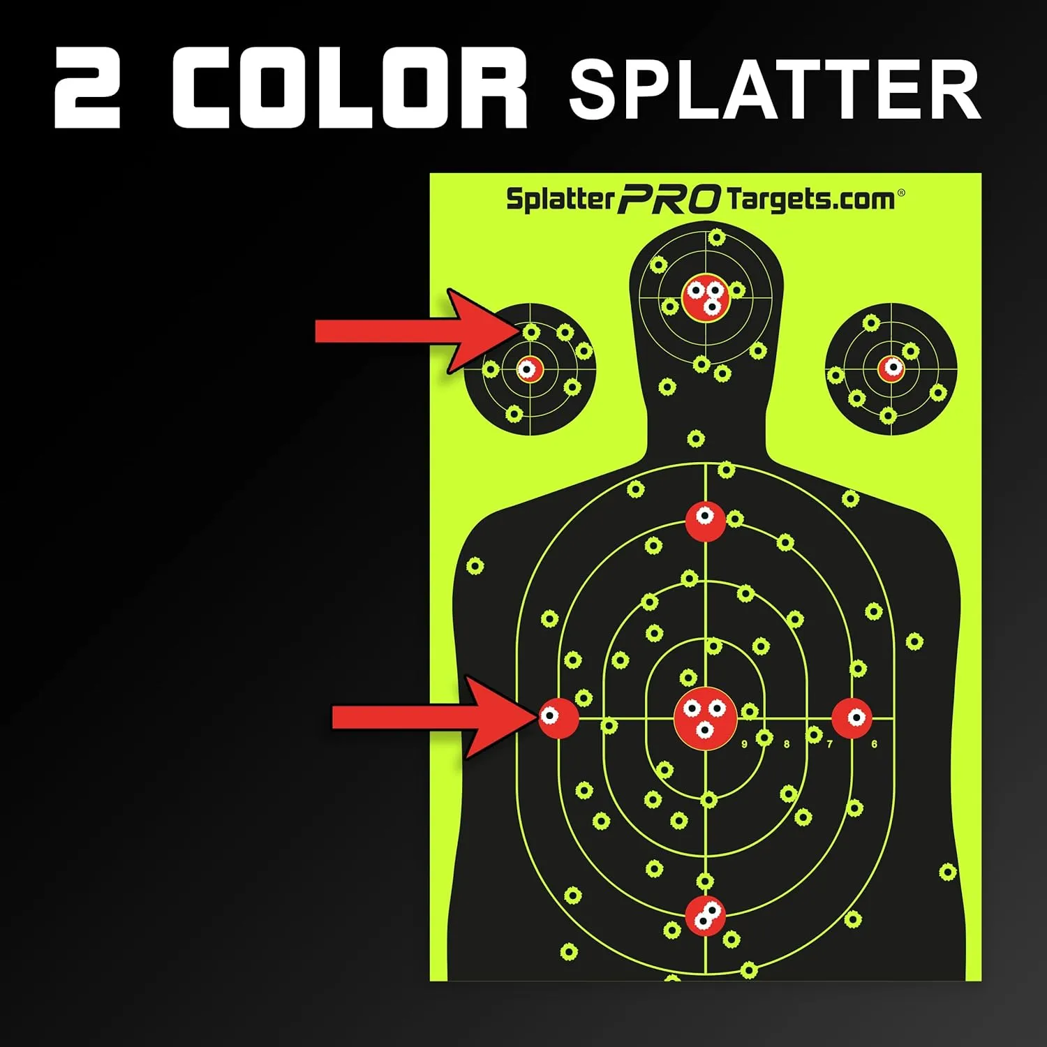 12x18 Splatter Targets. Shots Burst with a Bright Splatter Upon Impact. Instantly See Your Shots!