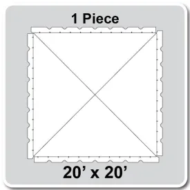 20' Wide Classic Series Frame Tent Top