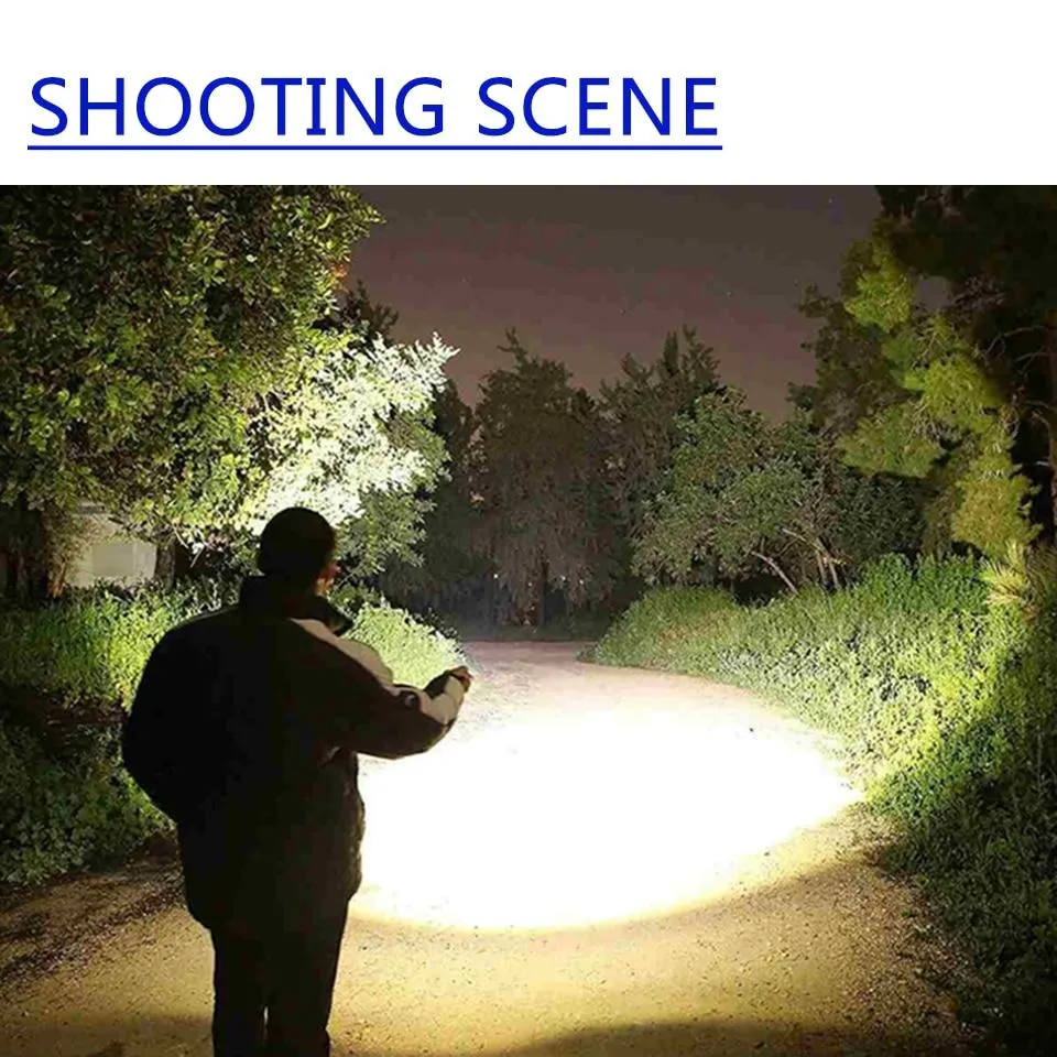 50000 Lumens most powerful LED flashlight with rechargeable battery