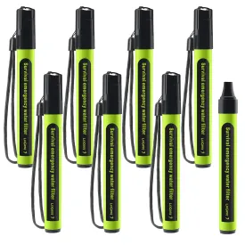 8 Pack Water Filter Straw - Water Purifying Device - Portable Personal Water Filtration Survival - for Emergency Kits Outdoor Activities and Hiking - Water Filter Camping Travel Survival Backpacking
