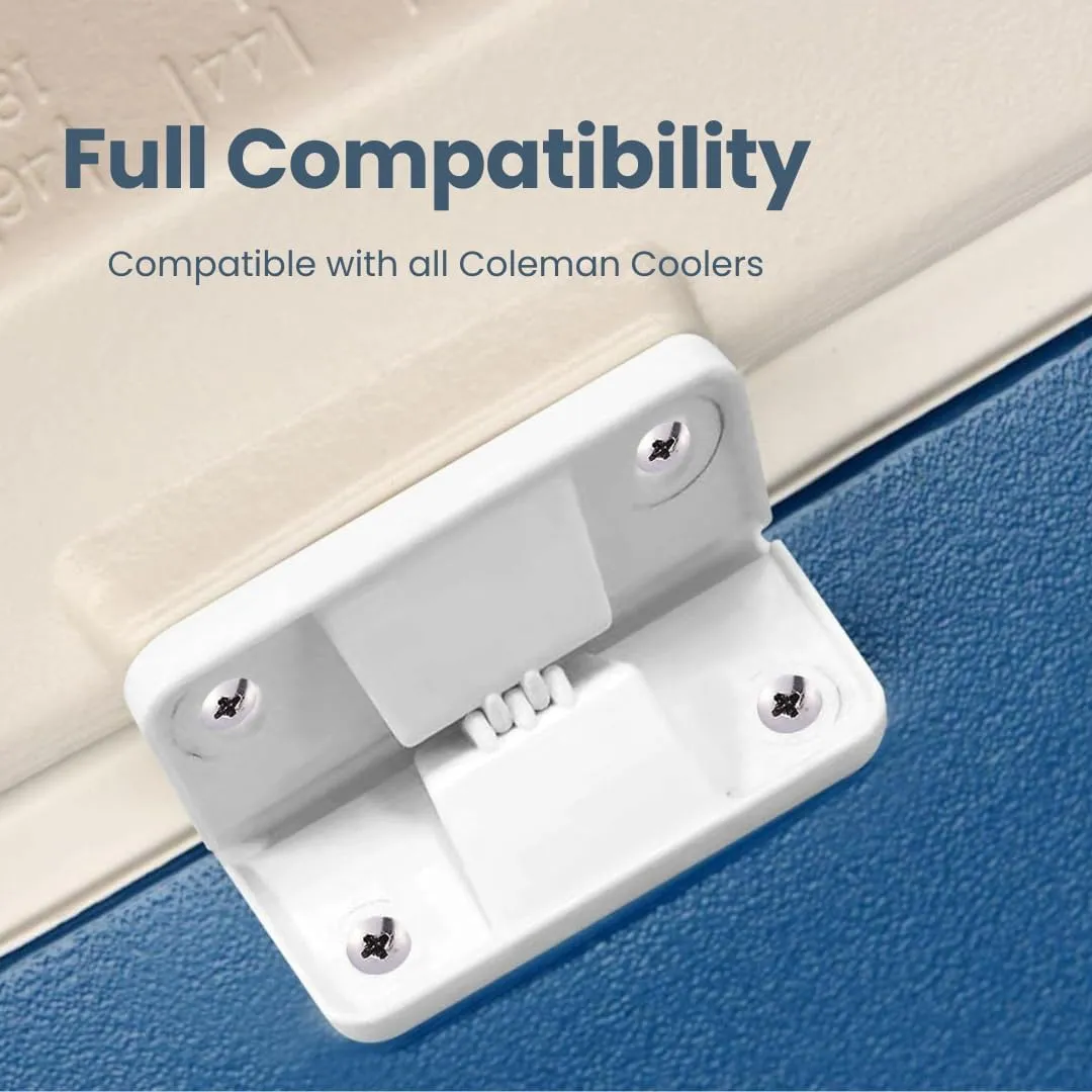 Cooler Hinges Replacement for Coleman,4 Pack Ice Chest Hinges Threaded Compatible, Camping Coolers Accessories for Rubbermaid Cooler Parts Kit