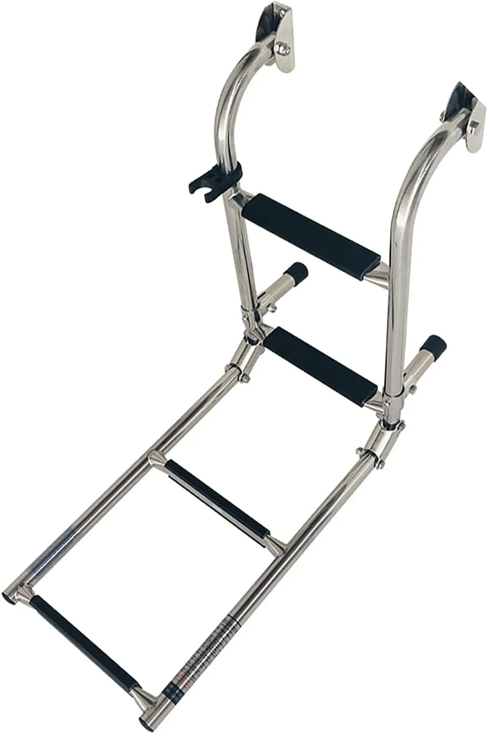 Dock Boat Ladders 4 Steps Boat Ladder Folding,Heavy Duty Stainless Steel Universal Pontoon Ladder with Hook for Deck Ship Side Stern Inboard Rear Entry