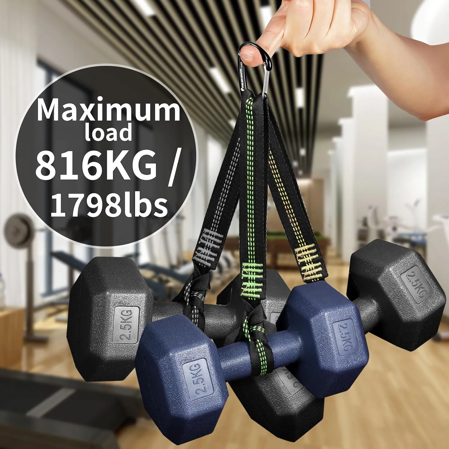 FresKaro 5pcs Nano Carabiner Clips, 8kN 1798lbs, Small Sturdy, Reliable Time-Tested Strong Spring Wiregate, Mini Size 2.37inch, Choice of 5colors