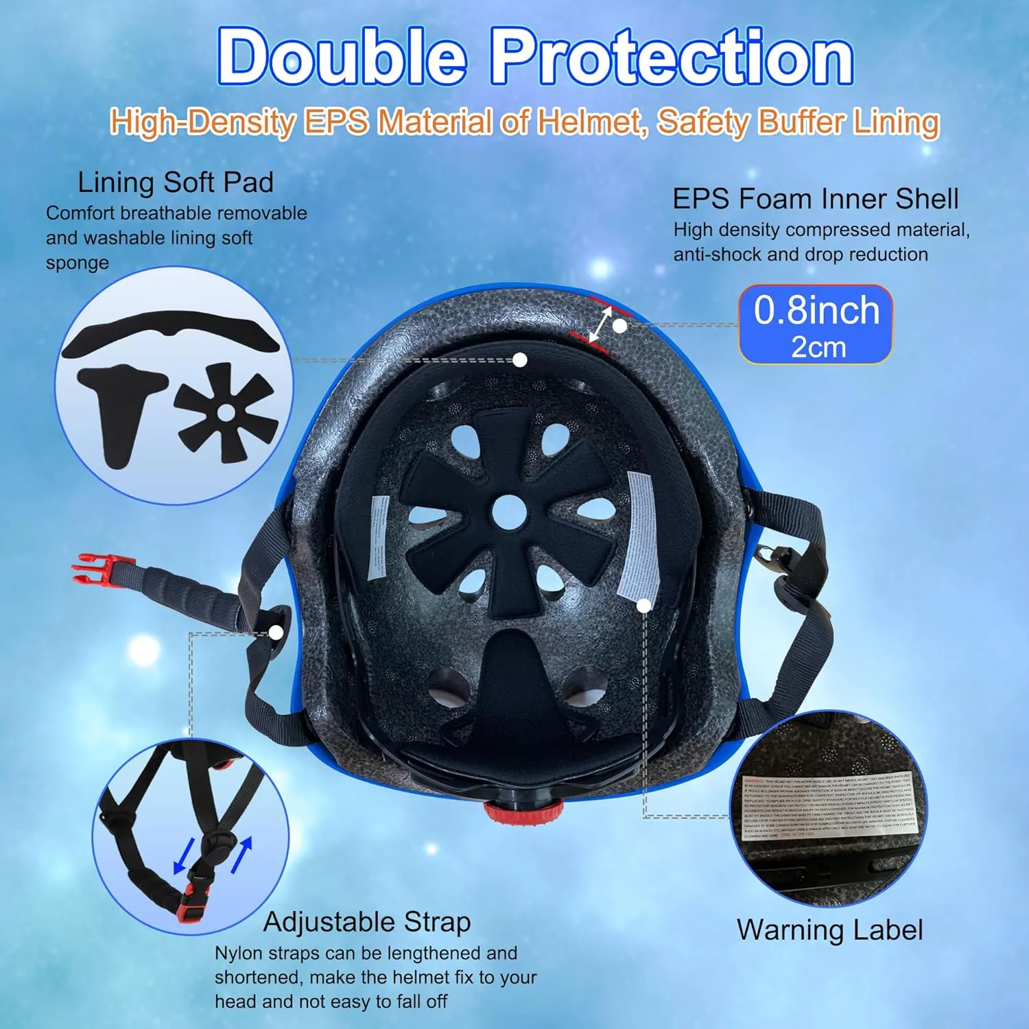 Kids Bike Helmet with DIY Stickers and Knee Pads Elbow Pads Wrist Guard Set for Ages 3-5-8 Toddler Boys Girls Helmet for Roller Skates Cycling Skateboarding Bicycle Scooter