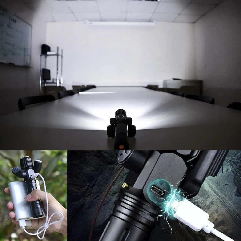 LED Explore Flashlight PX-3 Outdoor Bicycle Use, Super Bright T6 LED Rechargeable