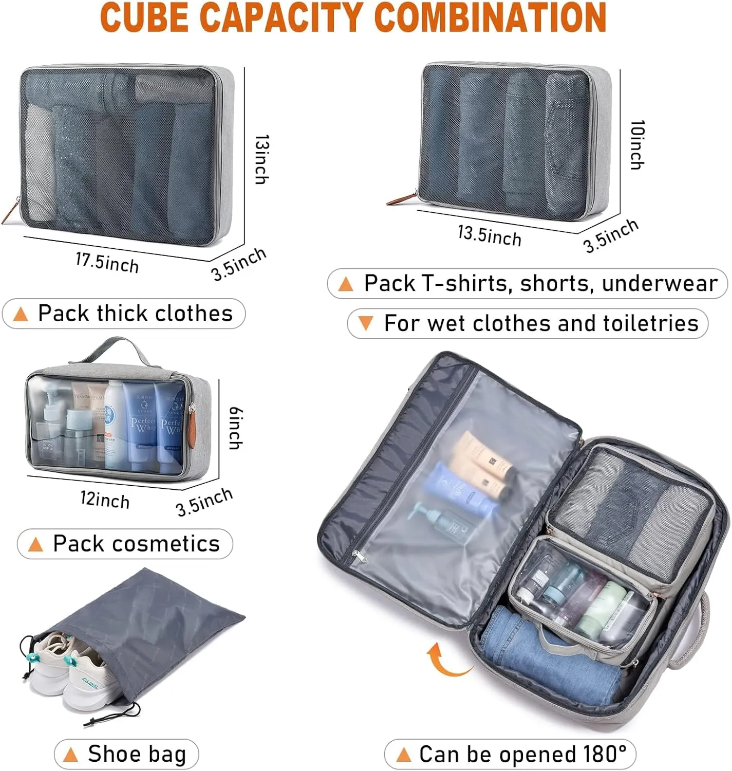 LOVEVOOK Carry on Backpack, 45L Extra Large Travel Backpack for Men & Women Airline Approved, Expandable Large Suitcase Backpacks With 4 Packing Cubes, Aer Travel Pack 3, Water Resistant Weekender Bag