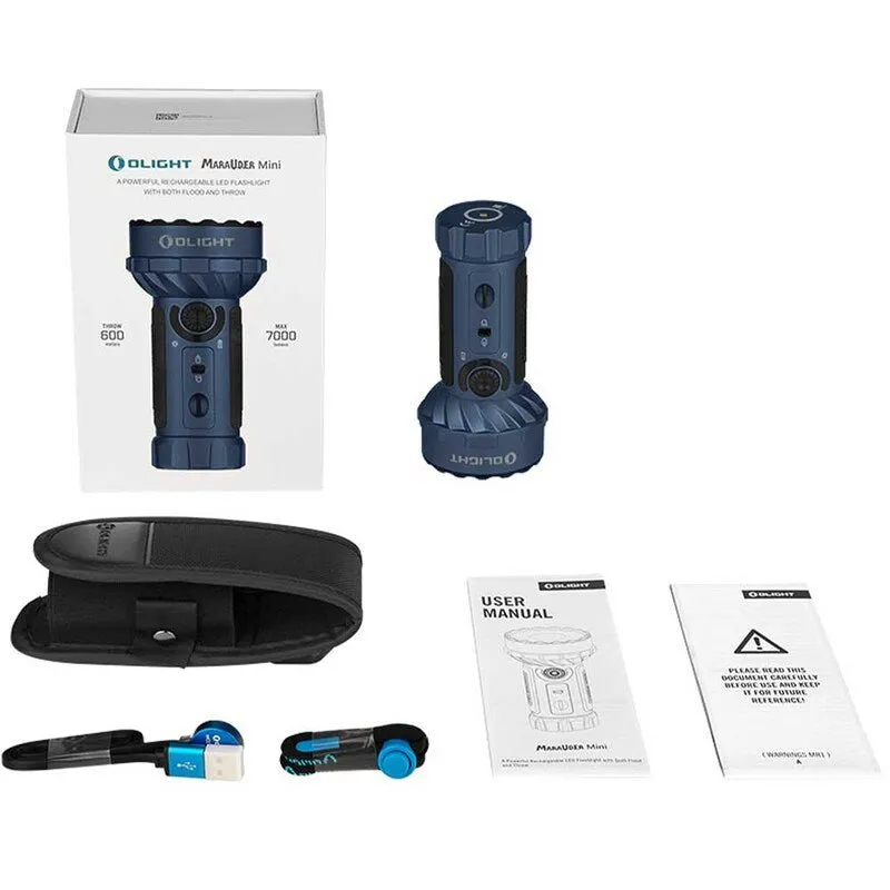 Olight Marauder Mini Midnight Blue Rechargeable Flashlight - 7000 lumens, 600 m range