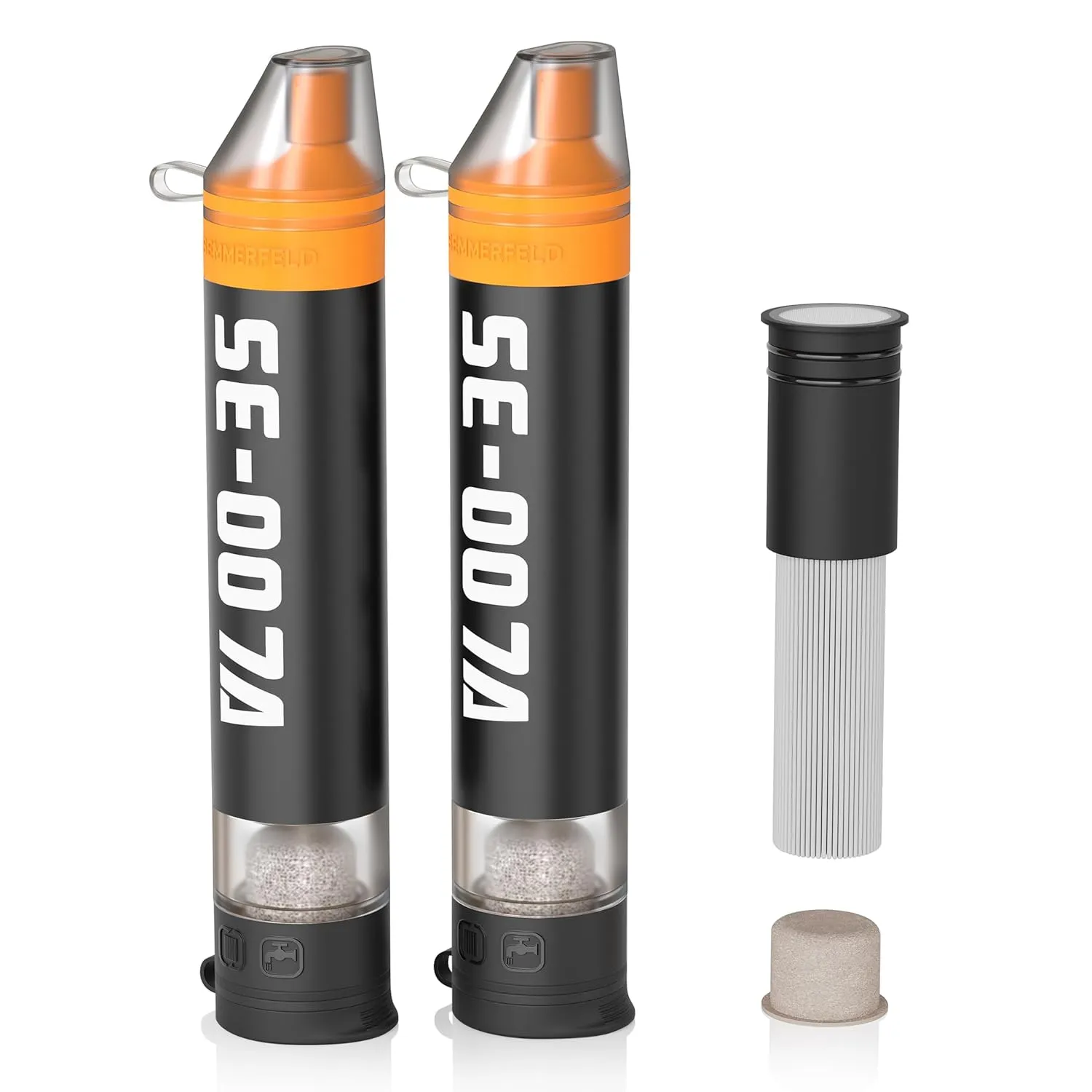 Personal Straw Water Filter to purify Water, Emergency Water Straws Portable Gear for Hiking, Camping, Travel, Fishing, Outing and Emergency Preparedness 2 Water Filters   1 Filter Cartridge