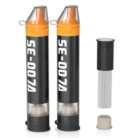 Personal Straw Water Filter to purify Water, Emergency Water Straws Portable Gear for Hiking, Camping, Travel, Fishing, Outing and Emergency Preparedness 2 Water Filters   1 Filter Cartridge