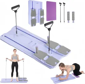 Pilates Board - 2025 Pilates Reformer Set for Full Body Workouts, Foldable Ab Core Trainer Board, Multi-Purpose Pilates Board for Home with Resistance Bands, Ideal for Women & Men