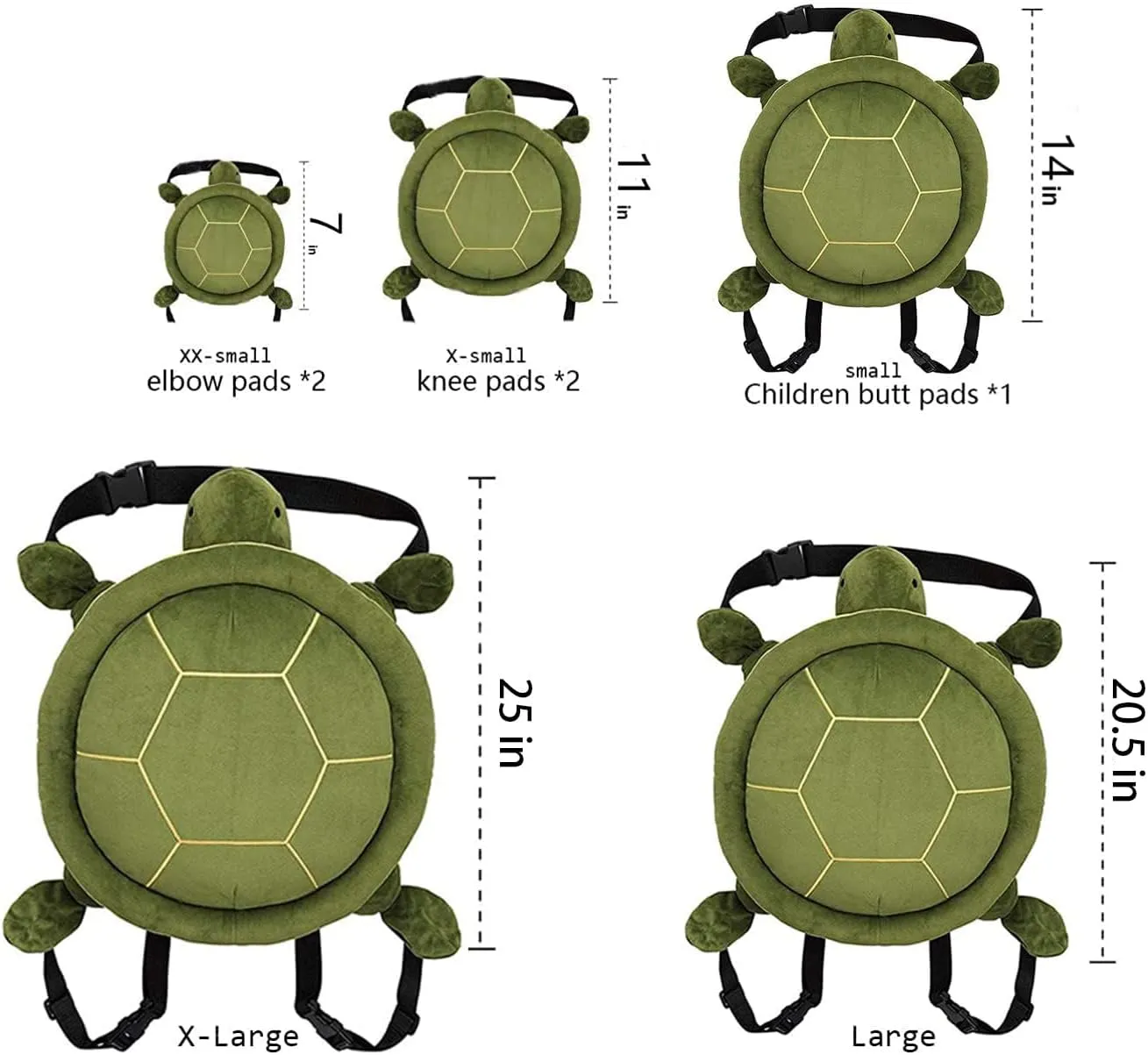 Protective Gear for Skiing Skating Snowboarding Cute Turtle Tortoise Cushion Green