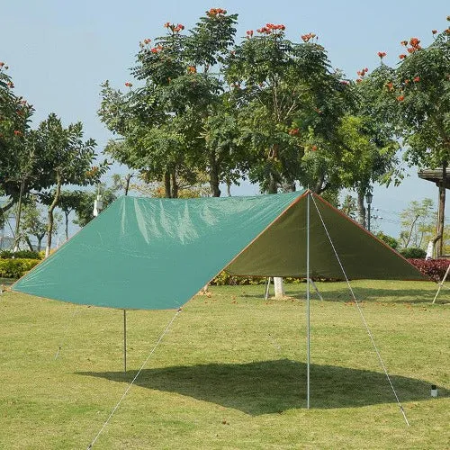 Rainproof And Sunscreen Beach Coated Silver Canopy