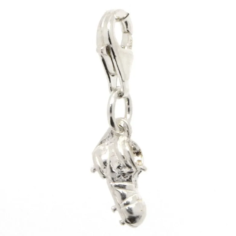Silver Rugby Boot Charm