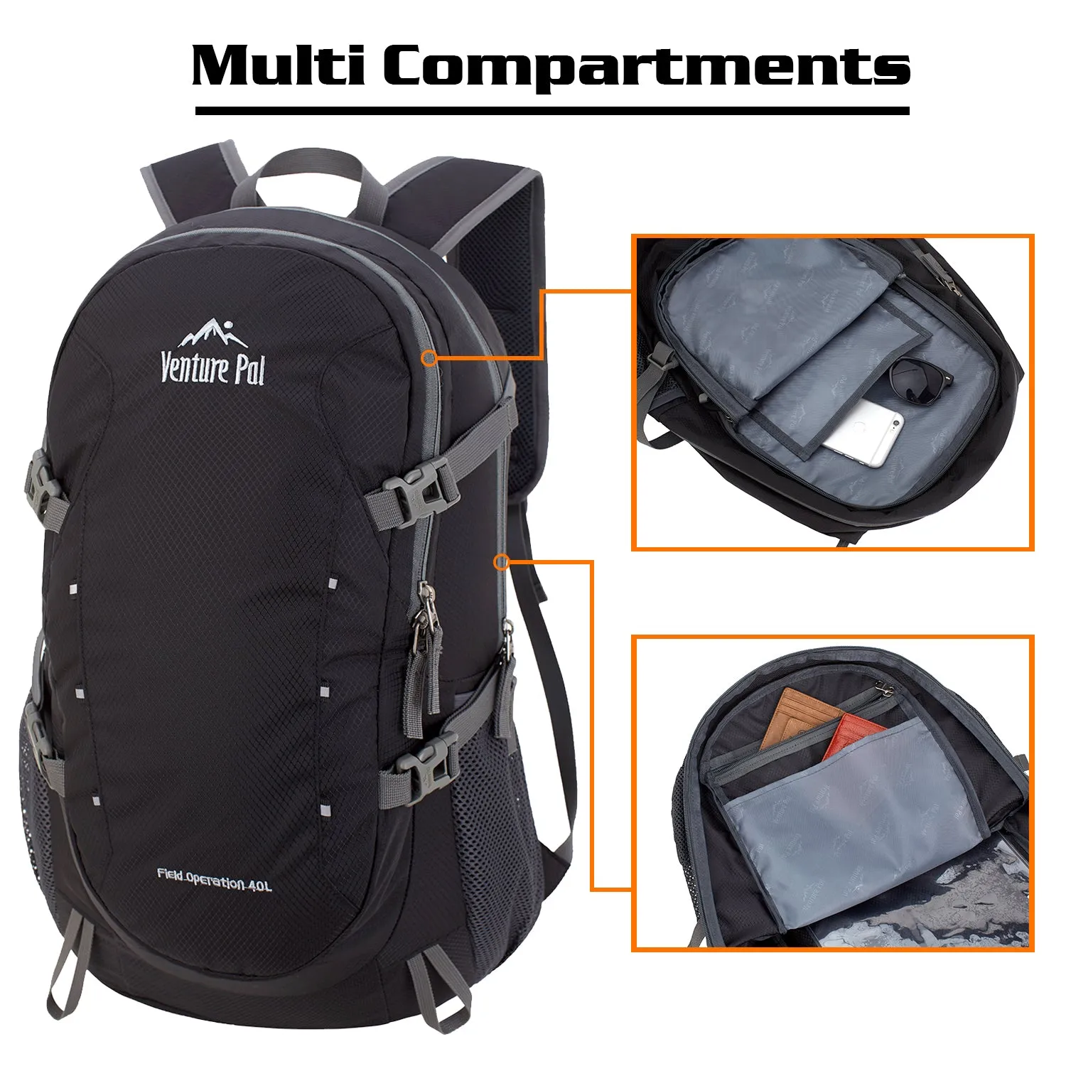 Venture Pal 40L Hiking Backpack and Zero Sugar Electrolyte Powder Orange Flavor
